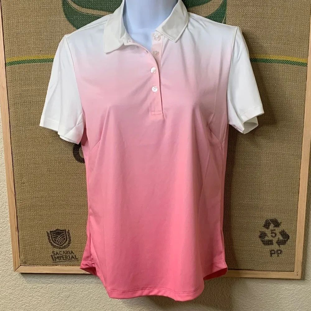 SUN MOUNTAIN, button down Collared T shirt, ladies small